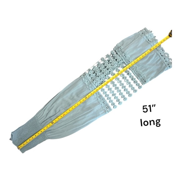 Justify Blue Maxi A-Line Skirt with Smocked Cut Out Design - Picture 8 of 8